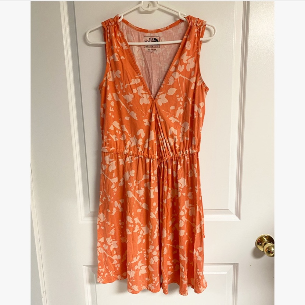 The North Face Floral Print Coral Pink Color Tie-Front Dress